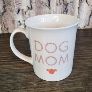 Fringe Studio DOG MOM Coffee Mug 11 oz, Peach - Letters, Dog‎ Face Logo EUC